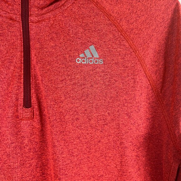 Adidas Shirt Mens Large Orange Performance 1/4 Zip Long Sleeve - Picture 8 of 8